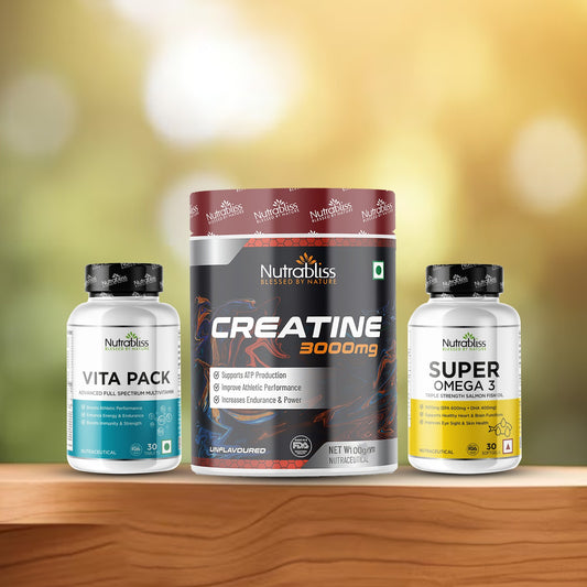 Nutrabliss Power Pack: Creatine + Vita + Omega
