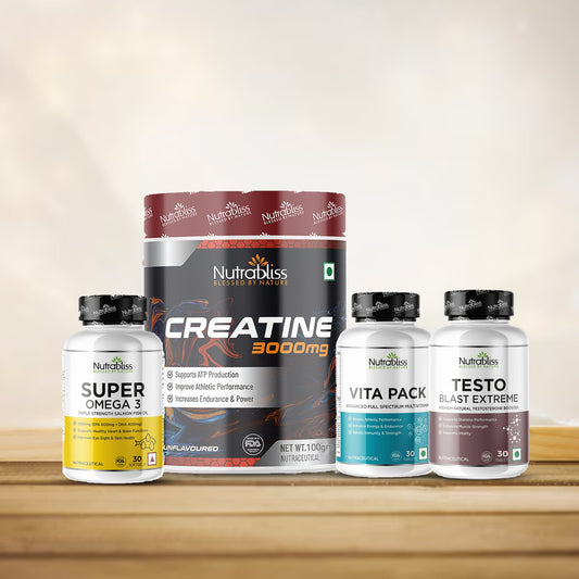 Nutrabliss Total Power Pack: Testo + Vita + Omega + Creatine