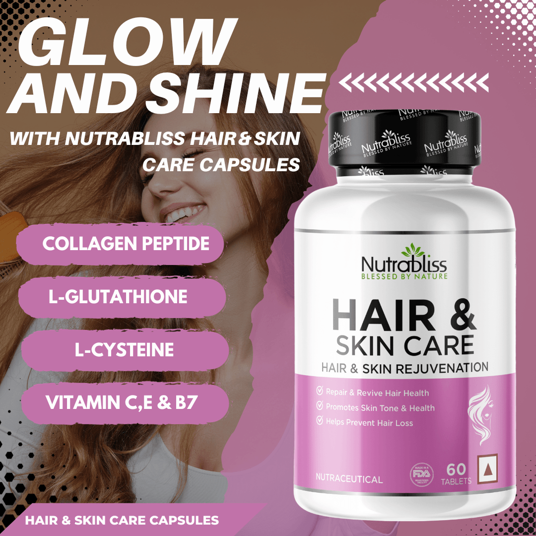 Nutrabliss | Hair & Skin Care with Glutathione 60 tablets in India Nutrabliss | Hair & Skin Care with Glutathione 60 tablets in India