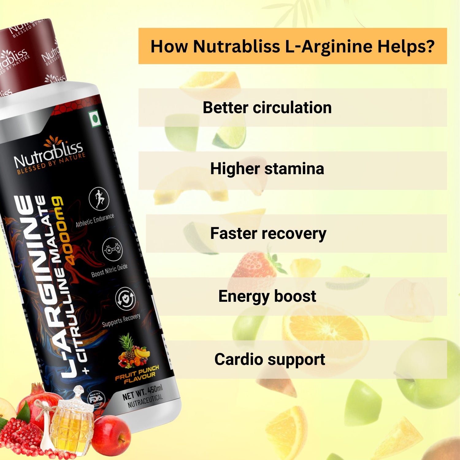 Nutrabliss L Arginine L Citrulline Liquid 4000 mg Nutrabliss L Arginine L Citrulline Liquid 4000 mg