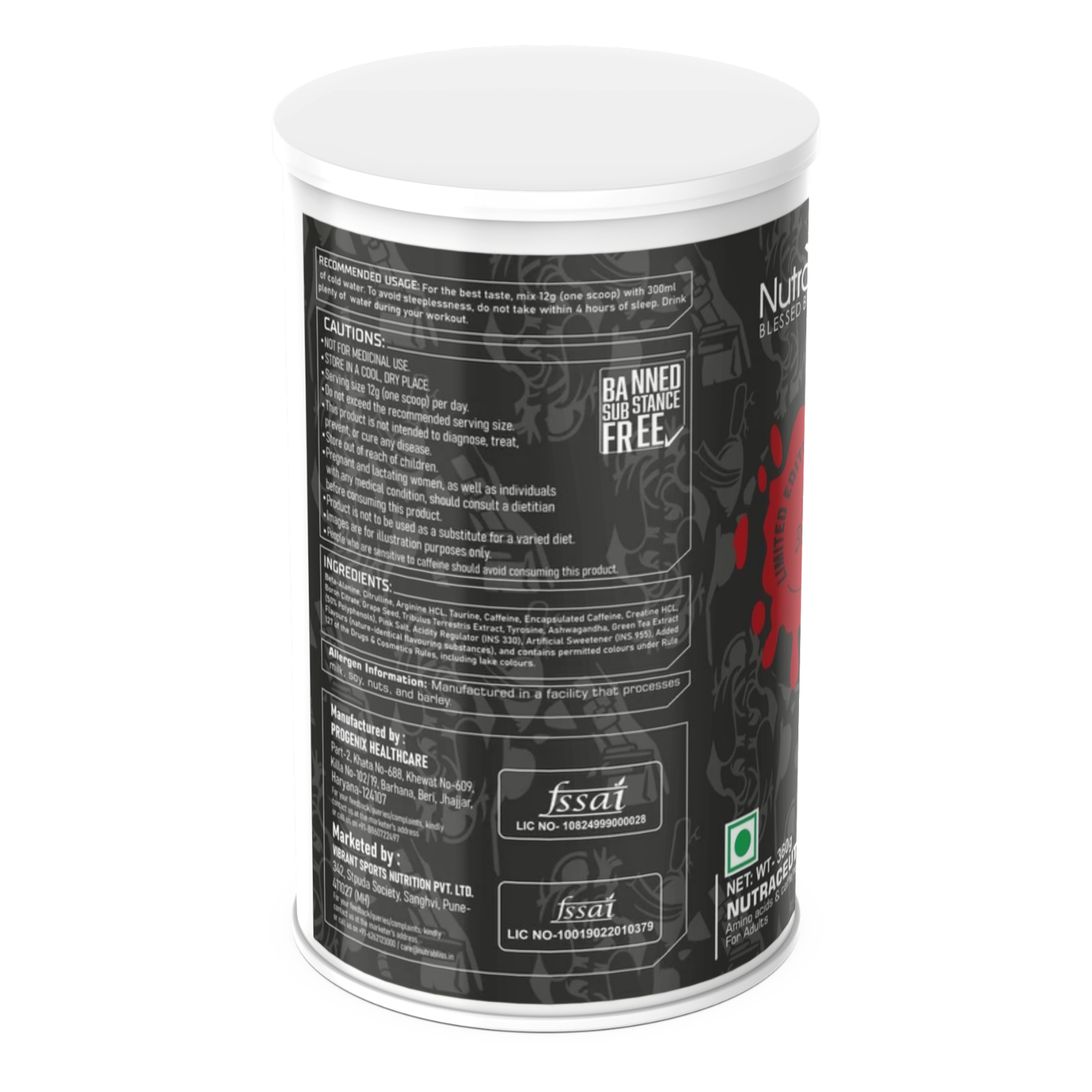 Nutrabliss Call of Duty Preworkout with Nitrosigine, Ashwagandha, Encapsulated Caffeine 360 grams 30 servings