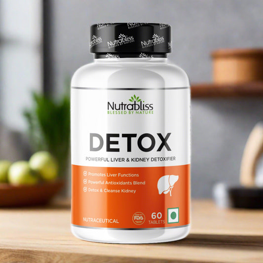 Nutrabliss Detox Liver & Kidney detoxifier with Silymarin, Glutathione, Astaxanthin 60 tablets