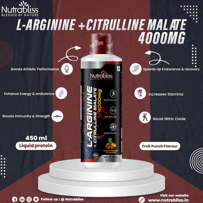 Nutrabliss L Arginine L Citrulline Liquid 4000 mg