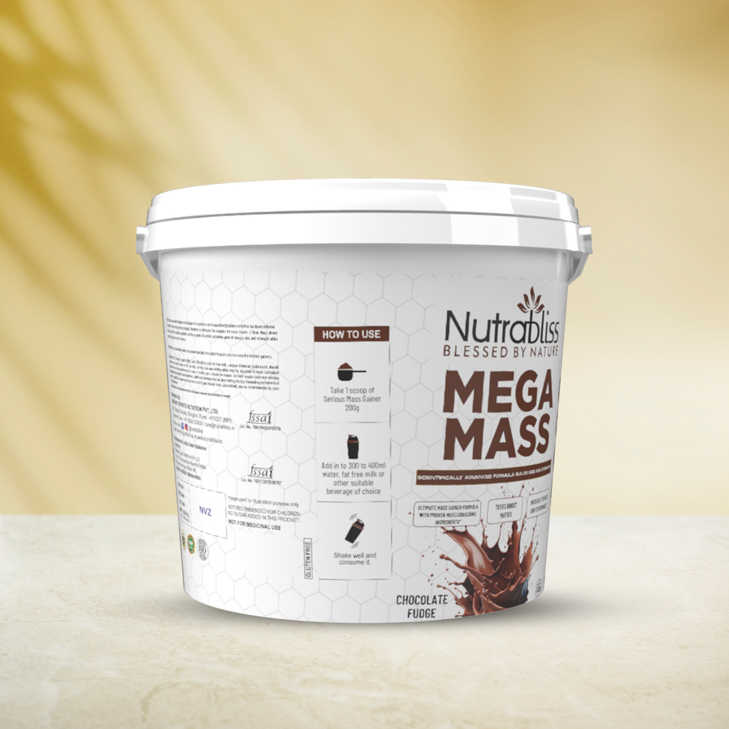Nutrabliss Mega Mass Pack: 5kg Choco Gainer + Creatine + Glutamine