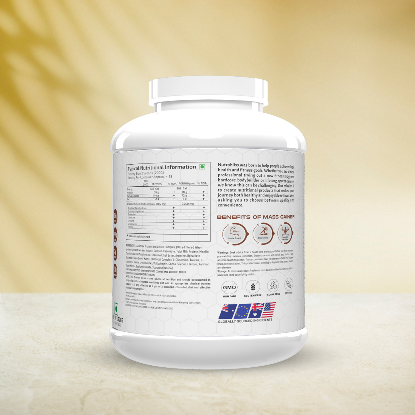 Nutrabliss Mega Mass Gainer – 2.7kg Kulfi Flavor