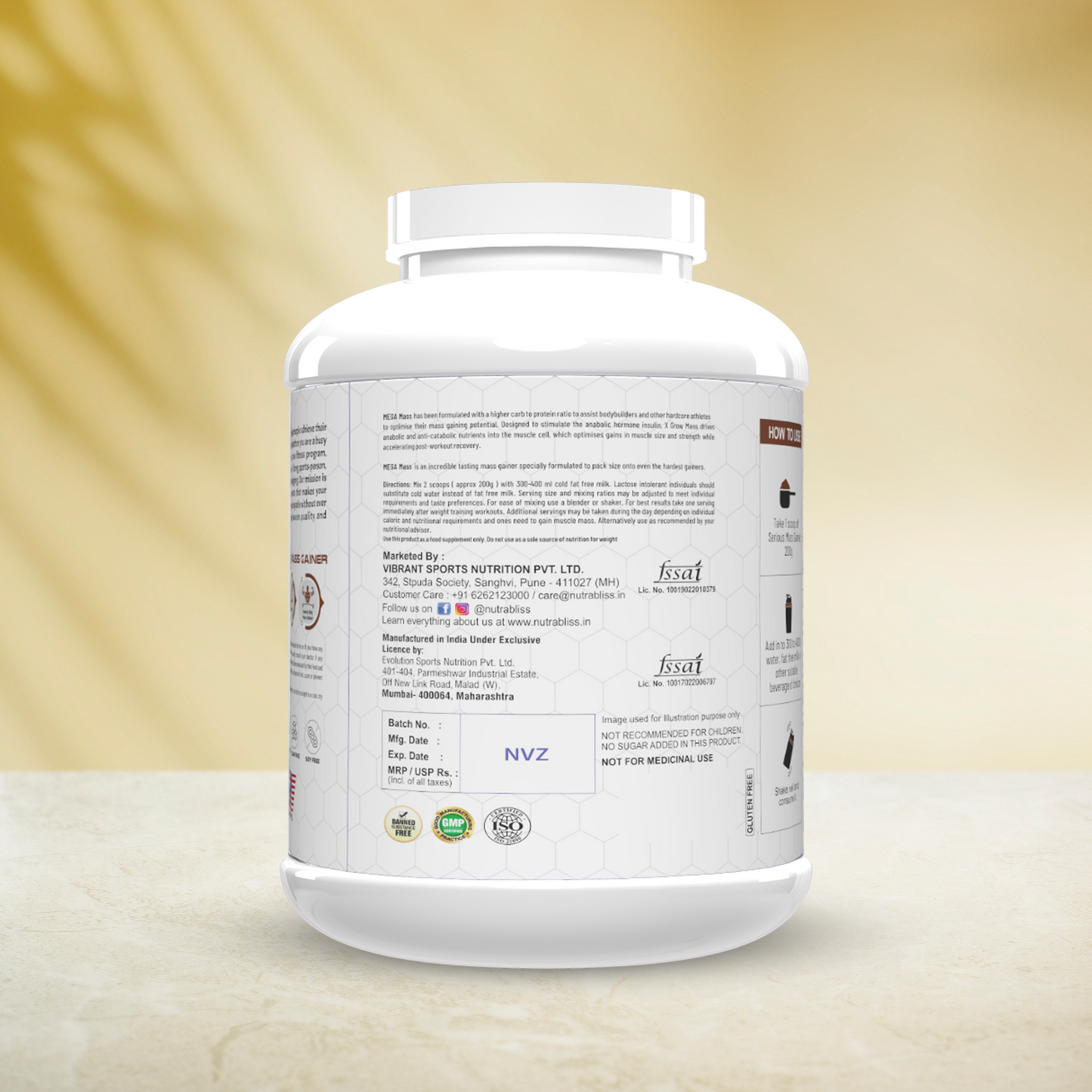 Nutrabliss Mega Mass Gainer – 2.7kg Kulfi Flavor