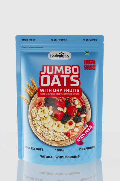 Nutrabliss Jumbo Oats Dry Fruits Seeds, Raisins, Berries, Nuts 750 grams Rabdi Malai Flavour