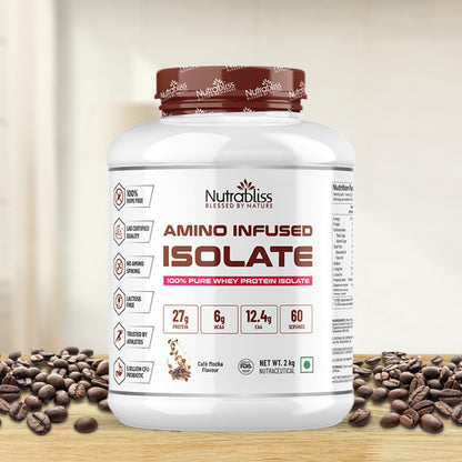 Nutrabliss amino infused whey protein isolate added digestive enzymes and probiotics 2 Kg