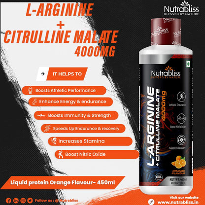 Nutrabliss L Arginine L Citrulline Liquid 4000 mg